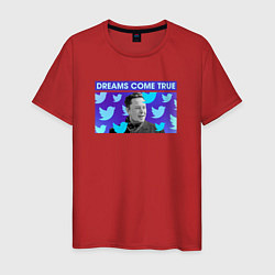 Мужская футболка Мечты сбываются Илон Маск