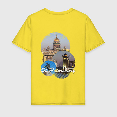 Мужская футболка Санкт-Петербург Россия / Желтый – фото 2