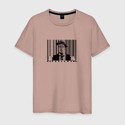 Мужская футболка Покупатель за штрих-кодом в клетке