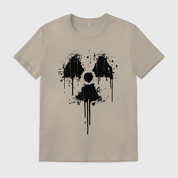 Футболка хлопковая мужская Атомный символ, цвет: миндальный