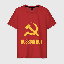 Футболка хлопковая мужская Atomic Heart: Russian Bot, цвет: красный