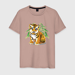 Мужская футболка Прикольный тигрёнок Cutie