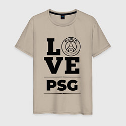 Футболка хлопковая мужская PSG Love Классика, цвет: миндальный