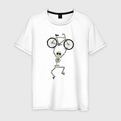 Мужская футболка Скелетик и велосипед