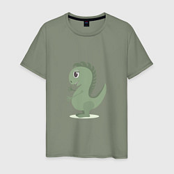 Мужская футболка Милый зеленый динозаврик