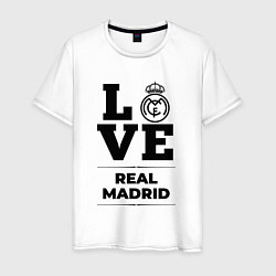 Футболка хлопковая мужская Real Madrid Love Классика, цвет: белый