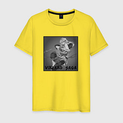 Футболка хлопковая мужская Торфинн с мечами, цвет: желтый