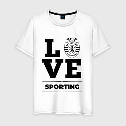 Футболка хлопковая мужская Sporting Love Классика, цвет: белый