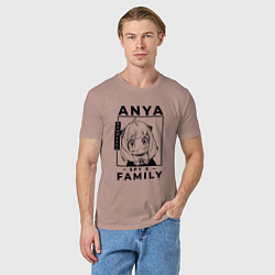 Футболка хлопковая мужская Семья Шпиона Аня Форджер Spy x Family, цвет: пыльно-розовый — фото 2