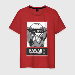 Футболка хлопковая мужская Kawaii Girl - девушка Kanojo - Кадзуя Киносита, цвет: красный