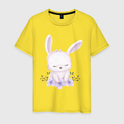 Мужская футболка Милый Крольчонок С Цветочками