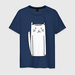Мужская футболка Длинный белый кот
