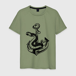 Мужская футболка Змея на якоре Anchor Snake