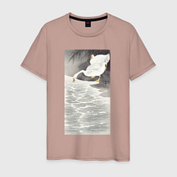 Мужская футболка Geese on the Shore - Японские мотивы