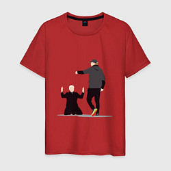 Футболка хлопковая мужская Клопп - Моуриньо, цвет: красный