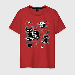 Мужская футболка Коты пришельцы в космосе