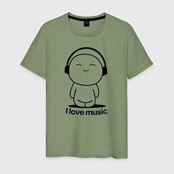 Мужская футболка Я Люблю Музыку I love Music