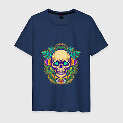 Футболка хлопковая мужская Summer - Skull, цвет: тёмно-синий