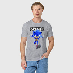 Футболка хлопковая мужская Sonic the Hedgehog 2022, цвет: меланж — фото 2