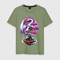 Мужская футболка Дракон на дереве - космическая метаморфоза