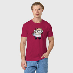 Футболка хлопковая мужская Neko sus, цвет: маджента — фото 2