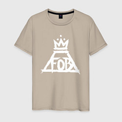 Футболка хлопковая мужская Fall Out Boy FOB logo, цвет: миндальный