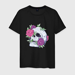 Мужская футболка Череп с цветами Flower Skull