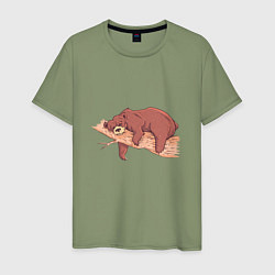 Мужская футболка Ленивый Медведь на дереве Lazy Tree Bear
