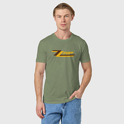 Футболка хлопковая мужская ZZ top logo, цвет: авокадо — фото 2