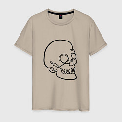 Мужская футболка Череп Лайн Арт Skull Line Art