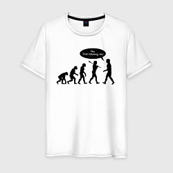 Мужская футболка Хватит ходить за мной эволюция