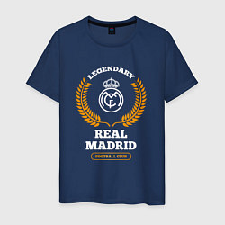 Мужская футболка Лого Real Madrid и надпись Legendary Football Club