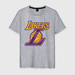 Футболка хлопковая мужская Lakers Лейкерс Коби Брайант, цвет: меланж