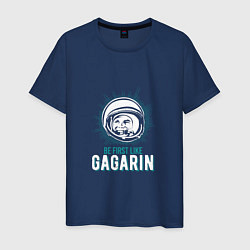Мужская футболка Будь первым как Гагарин