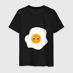 Мужская футболка Веселая яичница глазунья, завтрак с улыбкой
