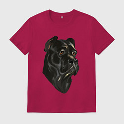 Футболка хлопковая мужская Портрет Кане-корсо, цвет: маджента