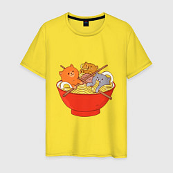 Мужская футболка THREE CATS EATING NOODLES