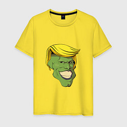 Футболка хлопковая мужская Трамп - Маска, цвет: желтый