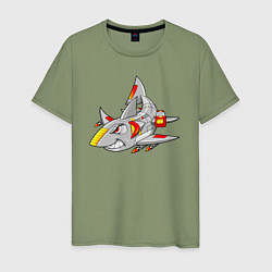 Мужская футболка Акула кибер - самолет