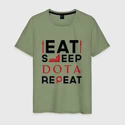 Мужская футболка Надпись: Eat Sleep Dota Repeat