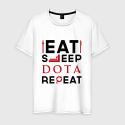 Мужская футболка Надпись: Eat Sleep Dota Repeat