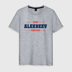 Футболка хлопковая мужская Team Alekseev Forever фамилия на латинице, цвет: меланж