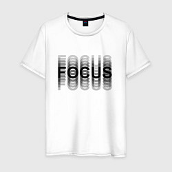 Футболка хлопковая мужская FOCUS: BLACK, цвет: белый