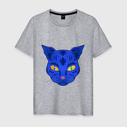 Мужская футболка Иллюстрация неоновой кошки