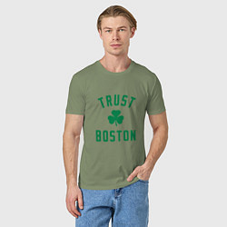 Футболка хлопковая мужская Trust Boston, цвет: авокадо — фото 2