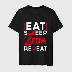 Мужская футболка Надпись Eat Sleep Zelda Repeat