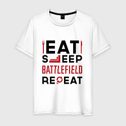 Мужская футболка Надпись: Eat Sleep Battlefield Repeat