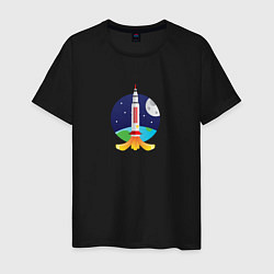 Мужская футболка Ракета в космосе