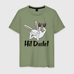 Мужская футболка Hi! Dude! Привет! Чувак! Кролик Макс