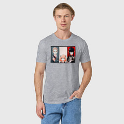 Футболка хлопковая мужская Счастливая семья spy x family, цвет: меланж — фото 2